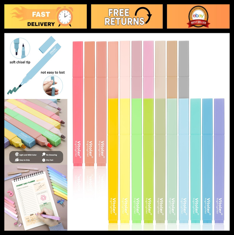 20Pcs Pastel Highlighters Set - Assorted Morandi Colors, Chisel Tip for School &