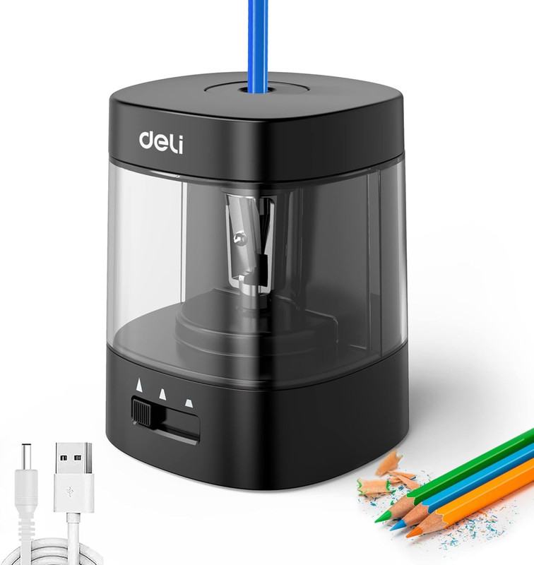 Electric Pencil Sharpener USB Battery Powered 3 Point Modes Fast Safe