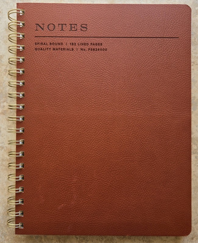 Fringe Studio Notebook Journal ~ NOTESMARK HEADING COGNAC Spiral 192 lined pages