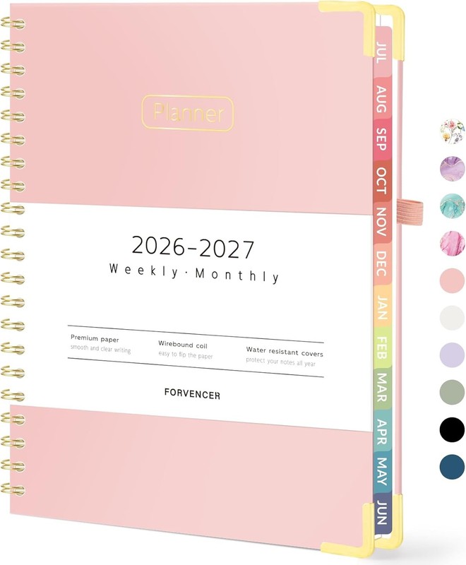 Forvencer Academic Planner 2026-2027 Hardcover Pink