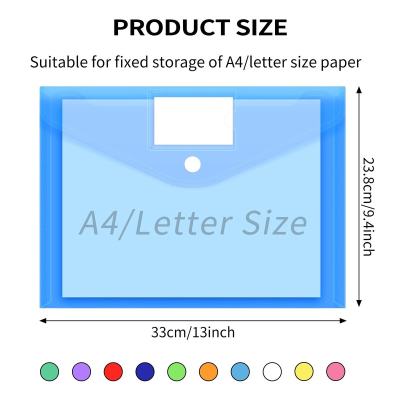 30 Pack 10 Color Plastic Envelopes Poly Envelopes, File Folders Clear Documen... gallery