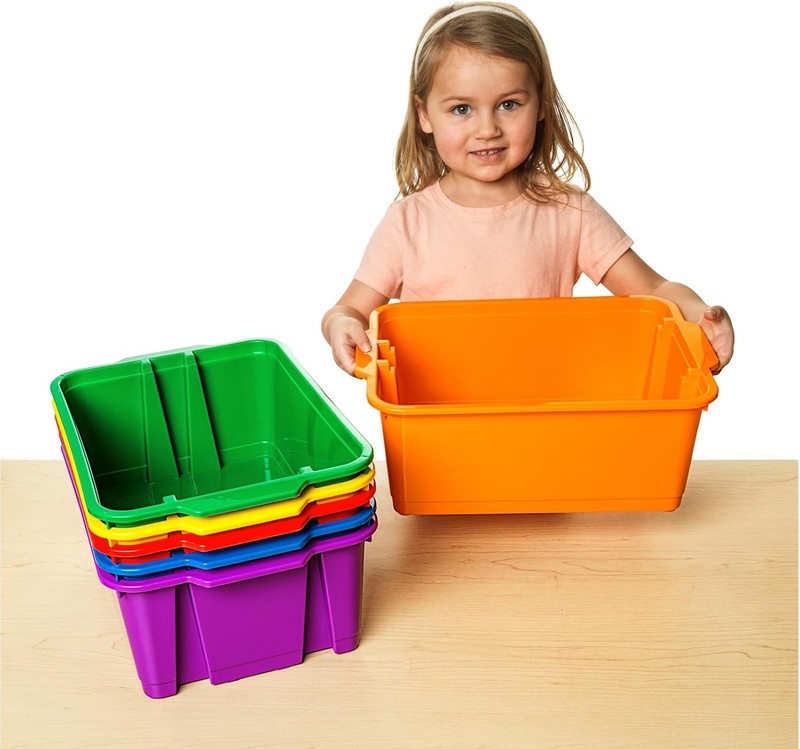 Really Good Stuff - Classroom Stacking Bins - Set of 6-14"L x 10"W x 5.75"H gallery