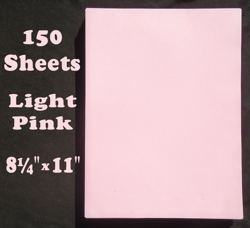 150 Sheets Light Pink Colored Paper 8¼”x11″ Color – NEW & Unused