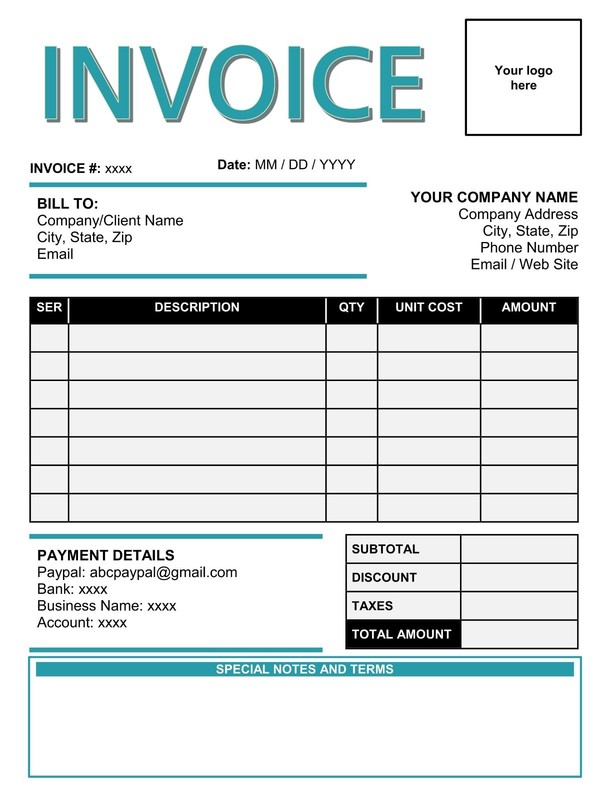 Digital Invoice forms, Customer invoice template, Customizable business invoice gallery