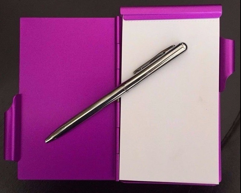 #2235 RASPBERRY HUMMINGBIRD Flip Note w/Pen Pocket Purse Size Paper Pad Pink gallery