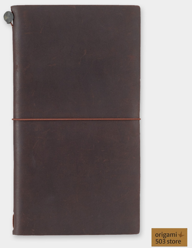 Traveler's Notebook Regular Size (Main Body, Cotton Case, NoteRefill) Set Brown