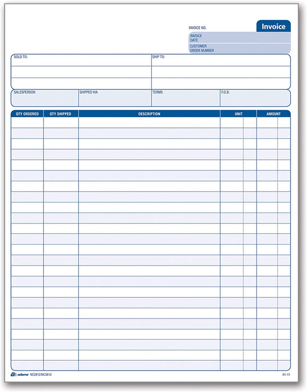 Invoice Sets, 2-Part Carbonless, 50 Sets per Pack (NC2812-50) – White/Canary