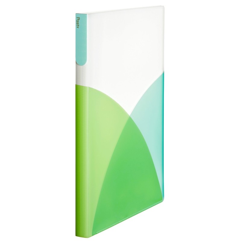 PLUS Clear File, A4 Vertical, 40 Pockets, Pasty Muscat Green, 98-415