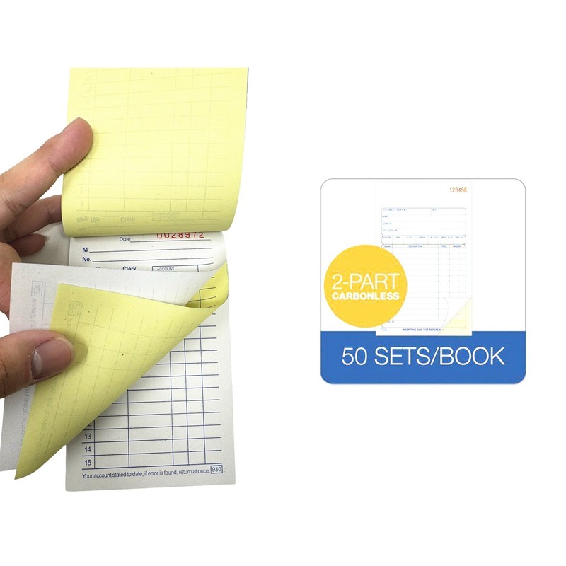 100 Pack - Sales Book Order Receipt Invoice Carbonless Copy 50 Sets 3.5" X 5.5" gallery