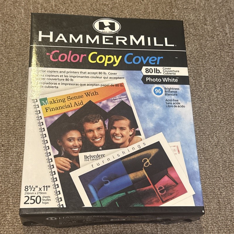 Hammermill Premium Color Copy Print Paper – 250 Sheets 80 Ib. 8 1/2”x11”