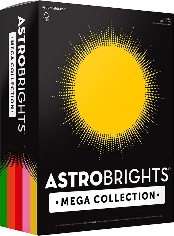 Mega Collection Colored Paper, 8 ½ X 11, 24 Lb/89 Gsm, “Retro” 5-Color Assortmen