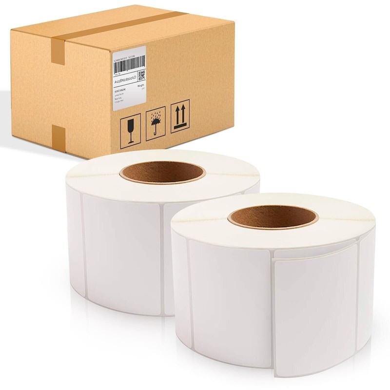 White Thermal Labels 4x3" 7800 Pack 3-Inch Core Perforated Shipping Labels