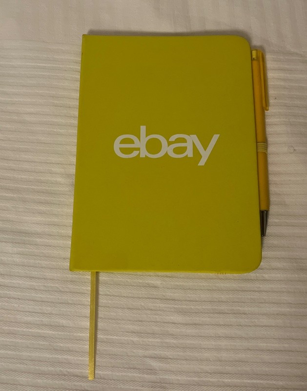 eBay Branded Lined Paper Notebook With Pen Yellow 5 X 7 Inches Brand new