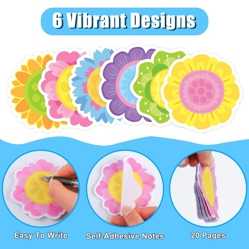 30 Pack Spring Flowers Sticky Notes - 600 Sheets Floral Shape Sticky Note Pad... gallery