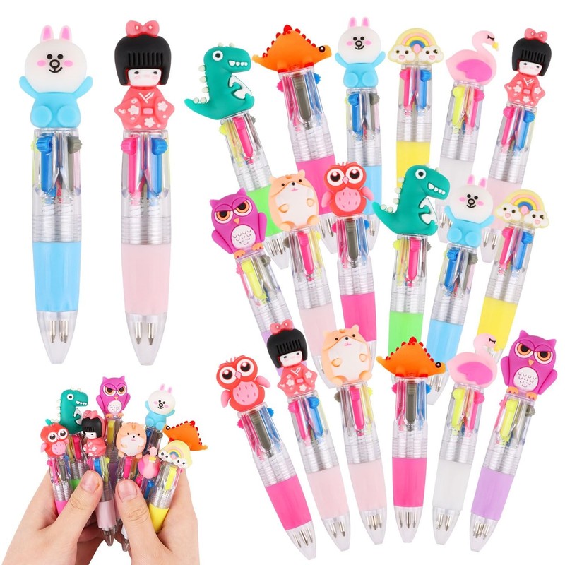 CCINEE 18pcs Mini Multicolor Pens In One, 1 Count (Pack of 18), Multicolored