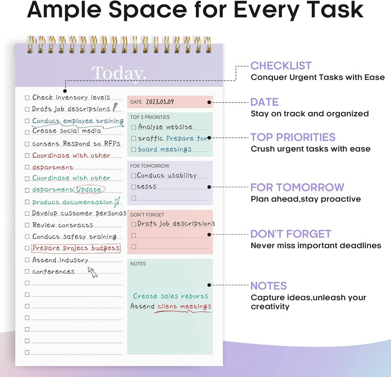 to Do List Notepad - to Do List Notebook for Work with 52 Sheets, 9.8" X 6.5", U gallery