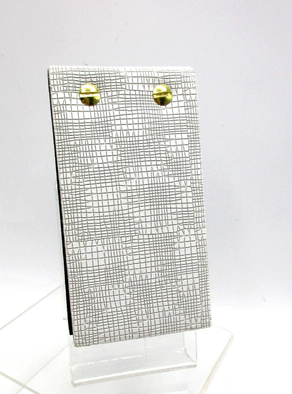 Flip Notepad Leather Cover 3×5″ Refillable 142 Pages Graphic Image WHITE Geomtr