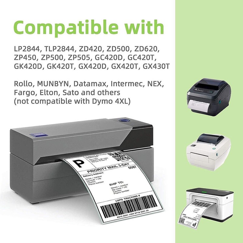 Direct Thermal Labels Multiple Sizes BPA Free Permanent Adhesive for Zebra 2844 gallery
