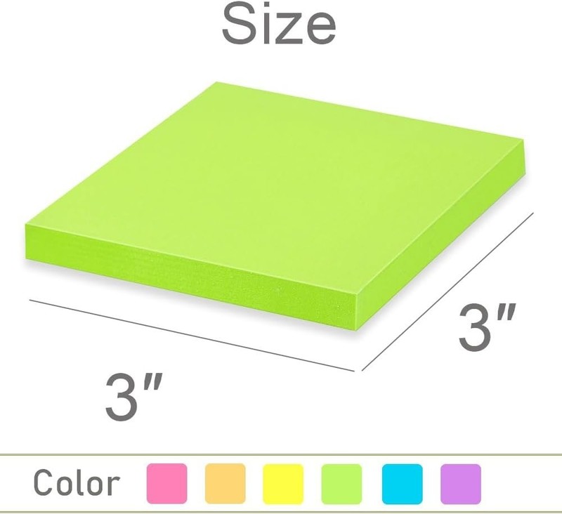 24 Pack Sticky Notes 3x3 in Post Bright Stickies Colorful Super Sticking Powe... gallery