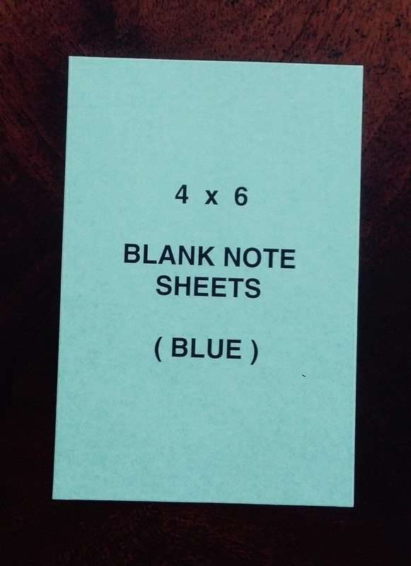 Refill Note Paper -” BLUE ” Loose Sheets – 4 x 6 ” 100 Sheets * Lot of 3*
