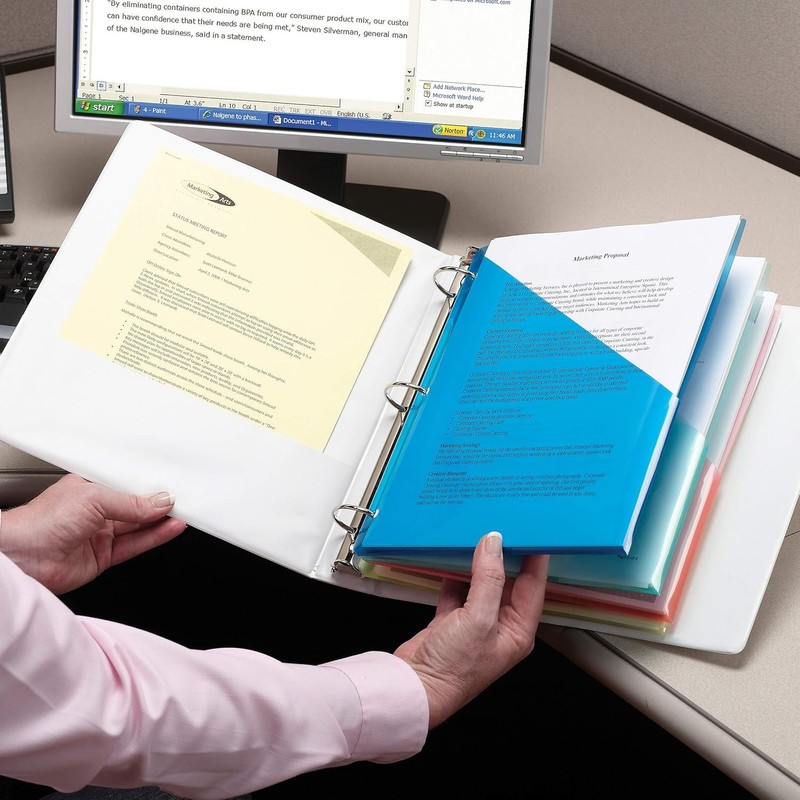 Smead Organized Up Poly Translucent Slash File Jacket, Three-Hole Punched, Lette gallery