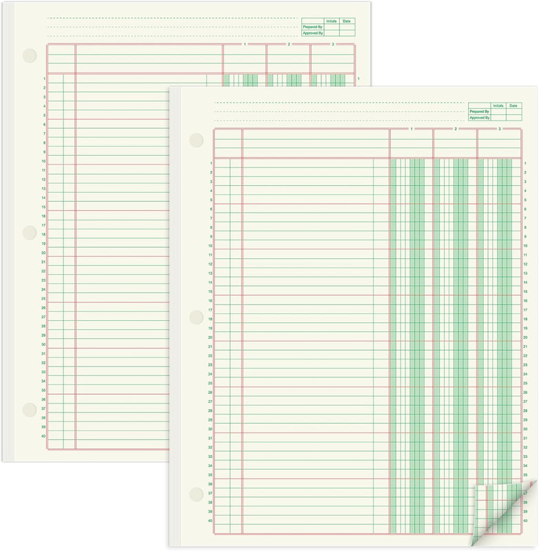 2 Pads 100 Sheets Columnar Analysis Pad 3 Column Ledger 3 Hole Punch Accounting