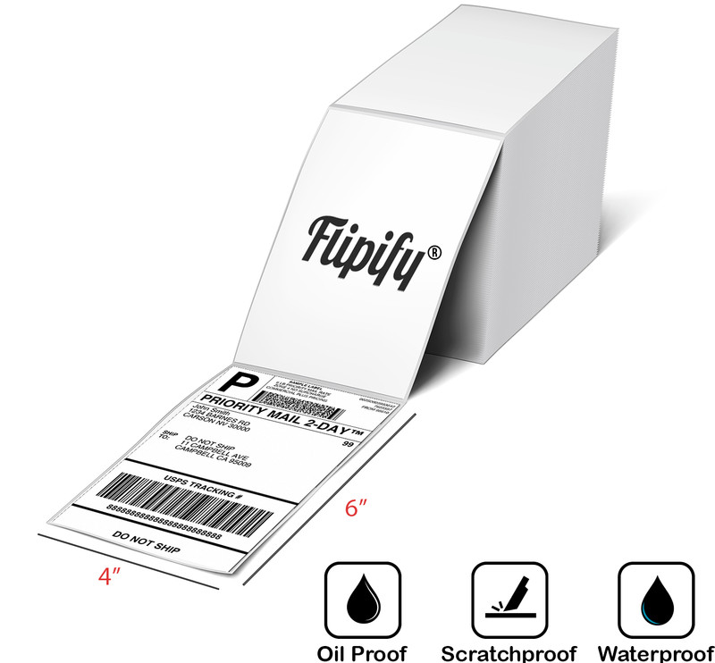 4x6 Thermal Labels Blank Shipping Direct Fanfold for Rollo Zebra Printer 1000 US