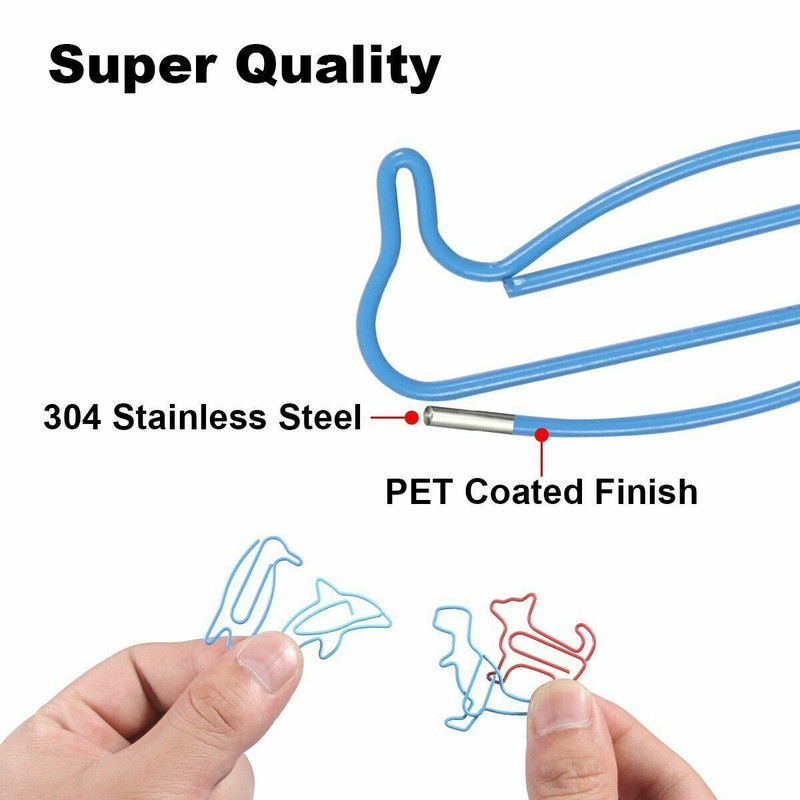 80Pcs Chic Animals Paper Clips Bookmark Coated Paper Clips Office School Supplie gallery