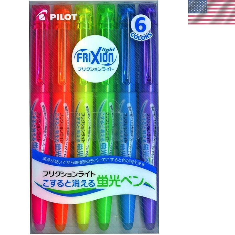 Frixion Light Fluorescent Ink Erasable Highlighter Pen Pink / Orange / Yellow...