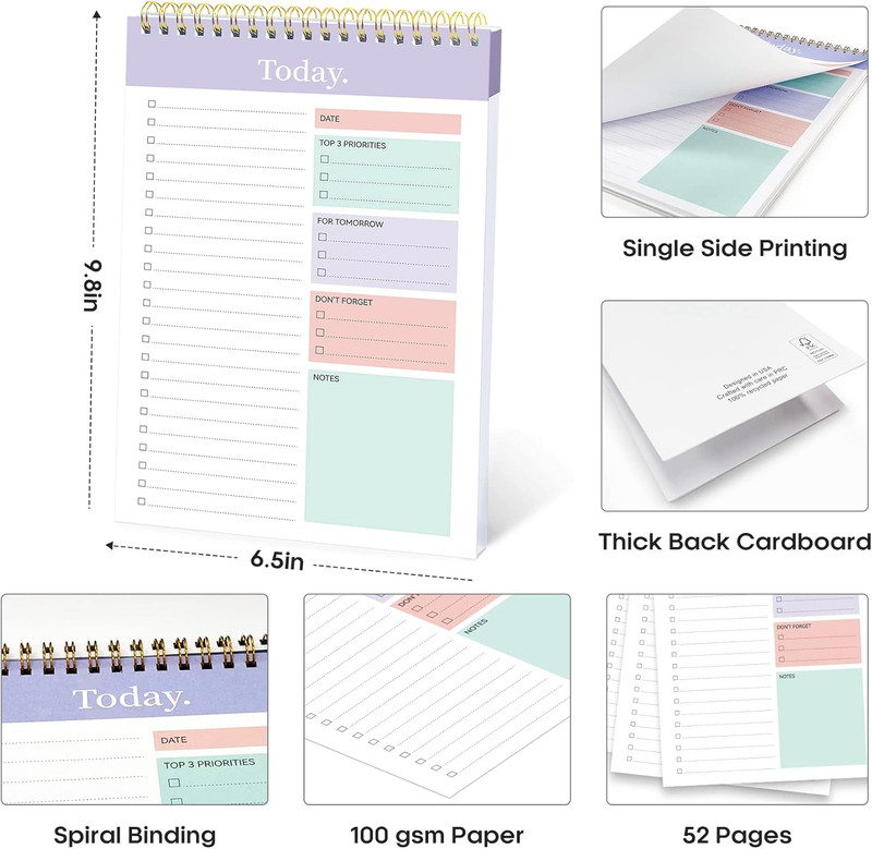 to Do List Notepad - to Do List Notebook for Work with 52 Sheets, 9.8" X 6.5", U gallery