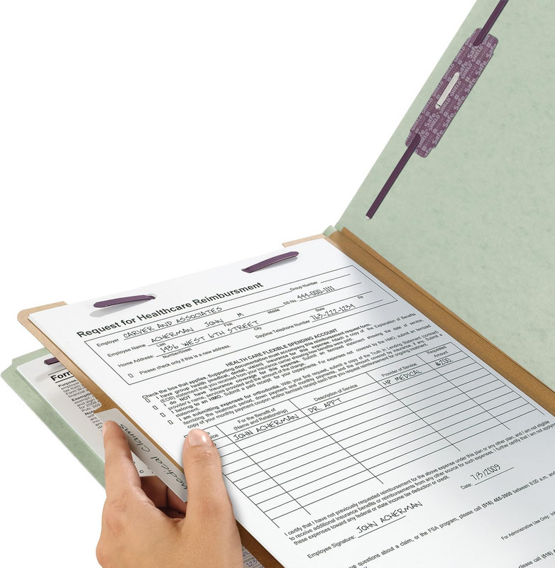 Pressboard Classification File Folder with Safeshield Fasteners, 1 Divider, 2" E gallery