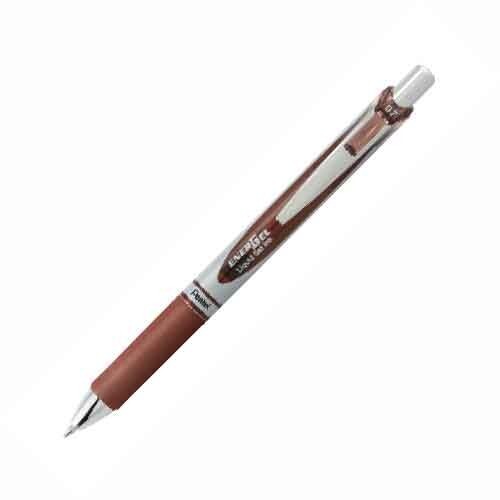 Pentel EnerGel RTX Retactable Refillable Pen 0.7mm Metal Tip Brown Office School