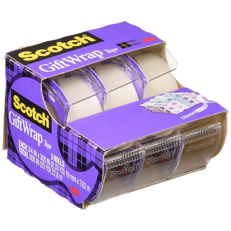 3M Scotch Satin-Finish Gift Wrapping Tape: 3/4 in. x 25 ft. (Translucent)