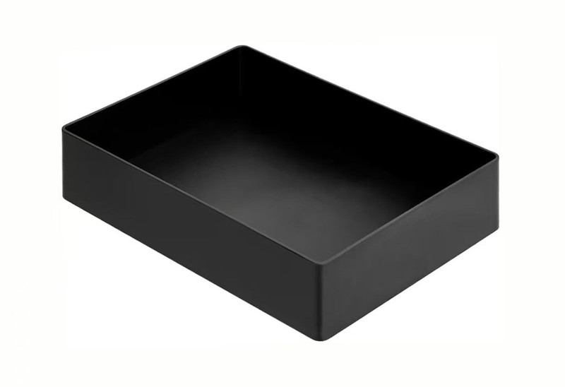 Amazon Basics Rectangular Plastic Desk Organizer with 9.4" x 6.7" x 2", Black