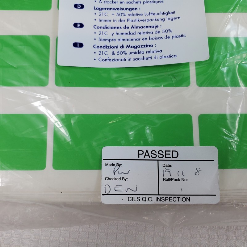 Polyester Temperature Labels (Green) (3000 PK) 21 Count Per Sheet 2.5" x 1" gallery