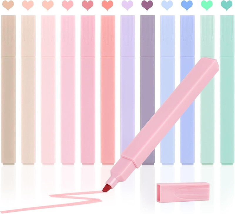 12Pcs Bible Highlighters, Bible Highlighters No Bleed, Pastel Highlighter Set.