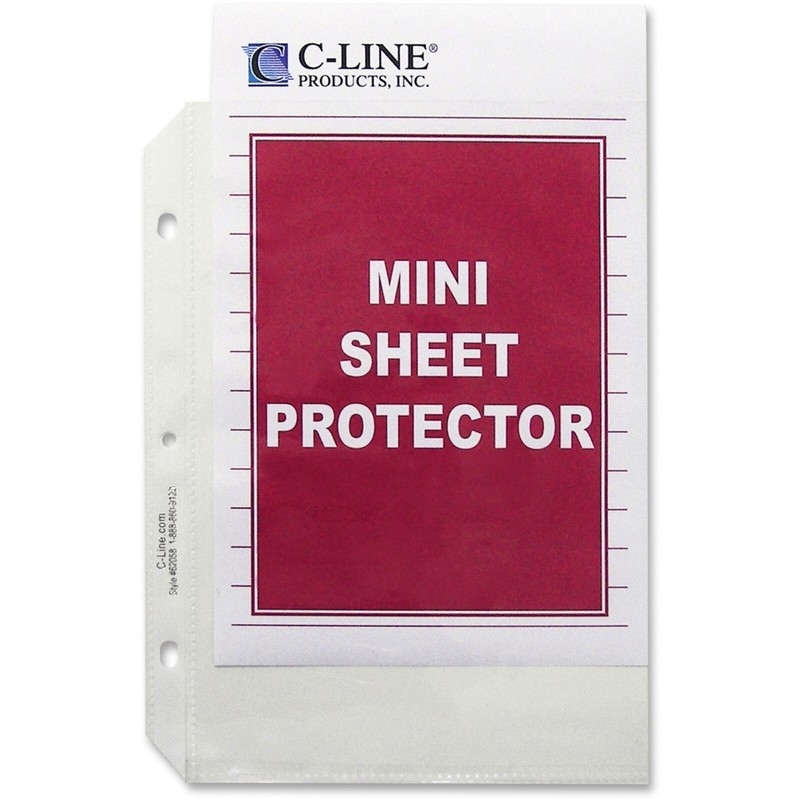 C-Line 62058 Top Loading Sheet Protectors Heavy Weight 5-1/2 x 8-1/2" Box of 50 gallery