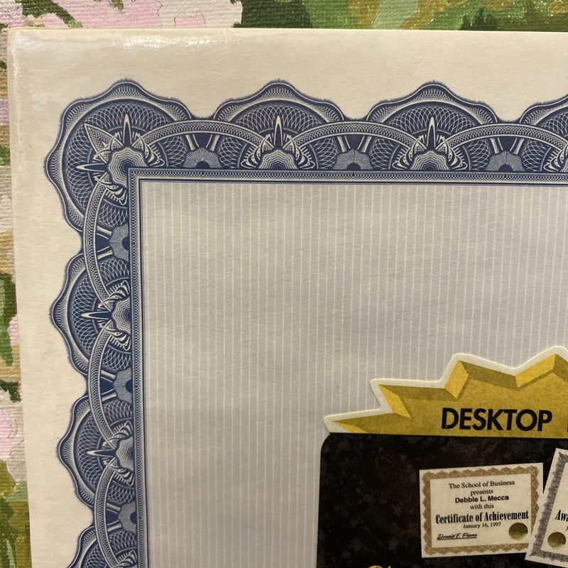 Printable Certificates Geographics Fine Desktop 25 Sheets Seals Blue 8.5x11 NOS gallery
