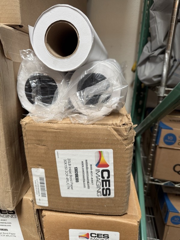 Printer/Plotter Paper CES Imaging 20LB Inkjet Bond Paper 30 X 150 2CR 4RL/CTN