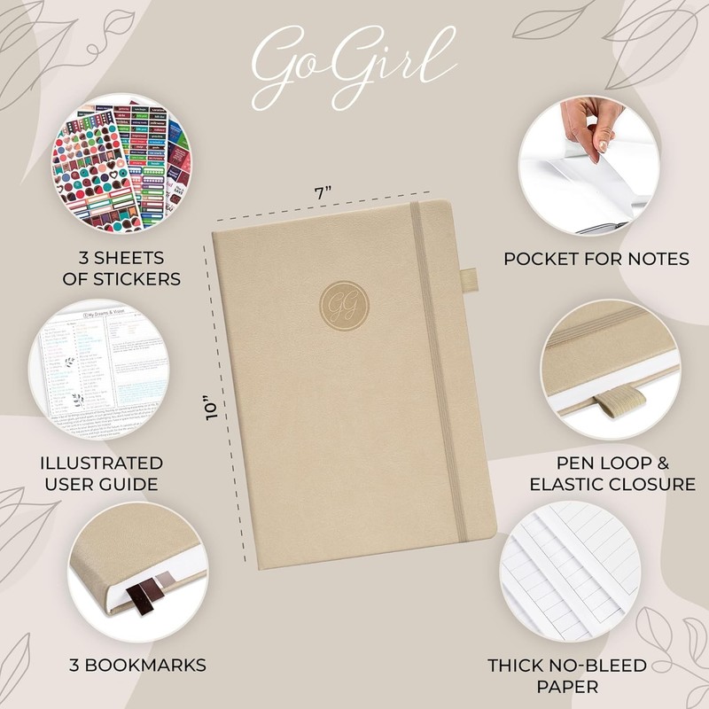 Undated Hourly Planner Weekly Daily Schedule Organizer Hardcover Seashell gallery