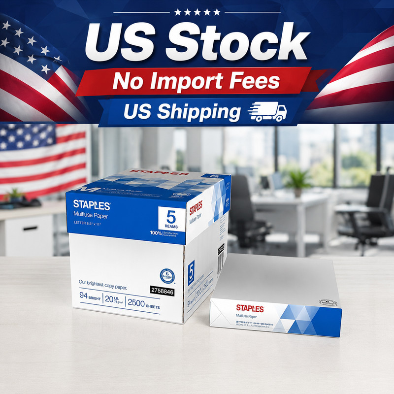 Staples Multiuse Copy Paper 8.5″x11″ 20lb 94 Bright 2500 Sheets 5 Reams