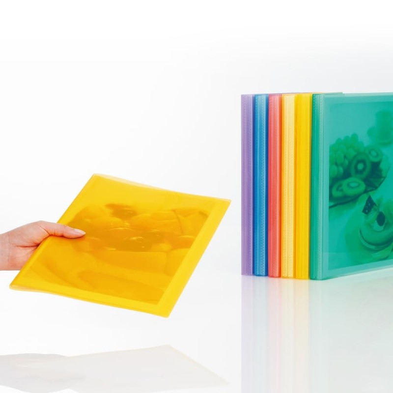 PLUS Simple Clear File A4 Vertical 20 Pockets 10 Books Orange FC-220SC gallery