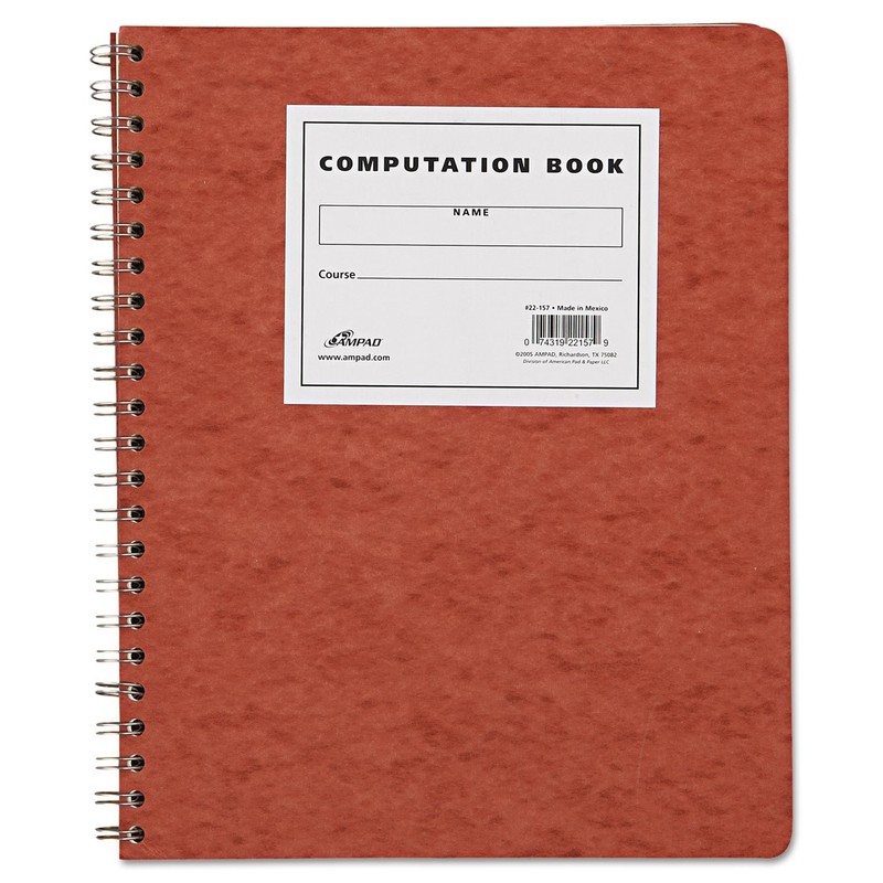 Ampad Computation Book, 4×4 Quad Ruled, 76 Sheets, 11-3/4 x 9-1/4