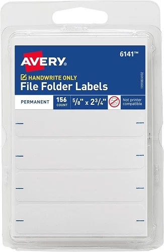 File Folder Labels 5/8×2-3/4in labels White 156/PK – 1EA