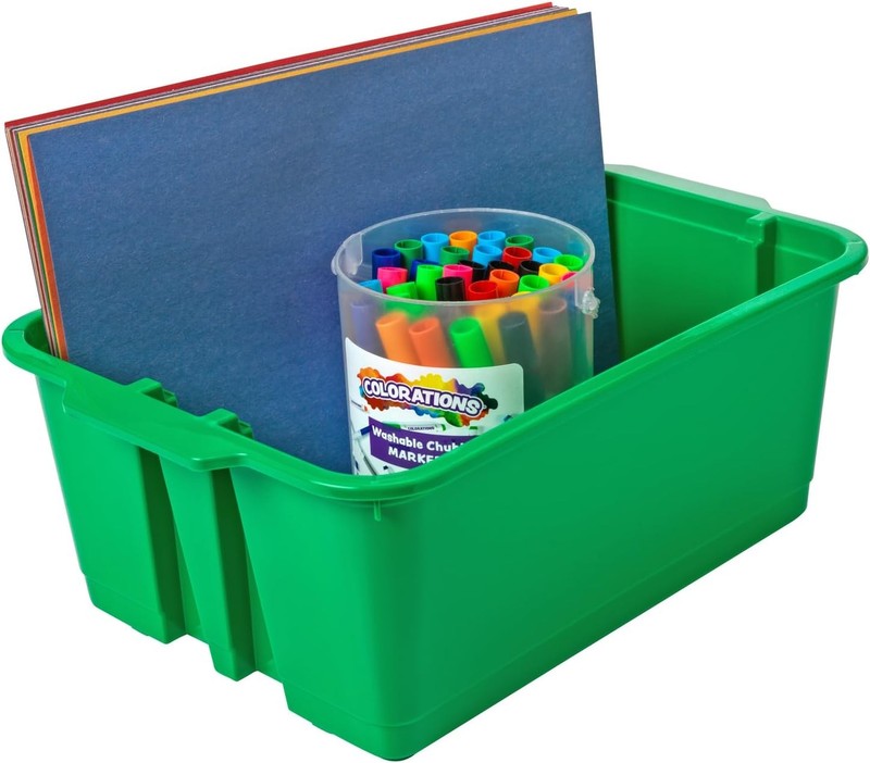 Really Good Stuff - Classroom Stacking Bins - Set of 6-14"L x 10"W x 5.75"H gallery