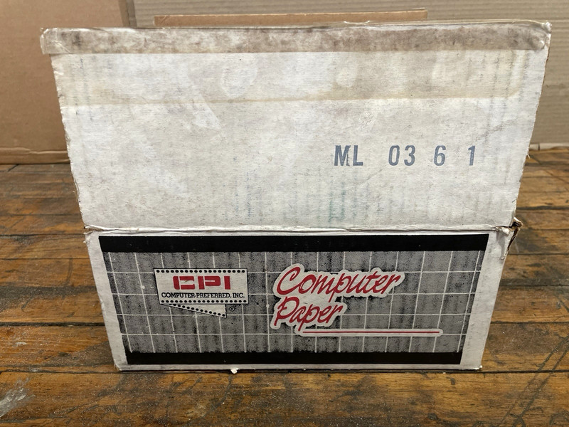 9-1/2" x 11" Continuous Computer Paper 1000 Sheets 20lb White Bond New Old Stock gallery