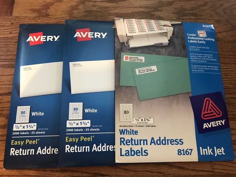 Avery 8167 White Inkjet Return Address Labels Lot 69 Sheets