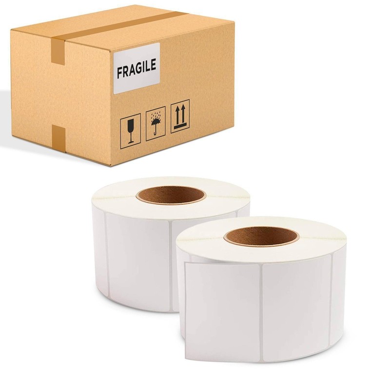 White Thermal Transfer Labels Freezer Grade 3 in Core 7800 Count 4 x 3 in