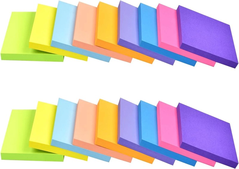 18 Pack Sticky Notes 3”X3”Bright Colors Self-Stick Note Pads, 9 Colors gallery