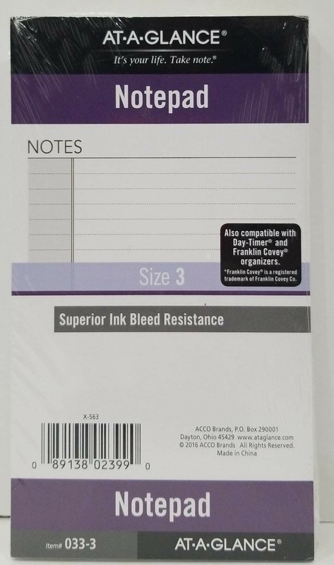 AT-A-GLANCE Day Runner Notepad, Topbound, Portable Size, 3 3/4″ x 6 3/4